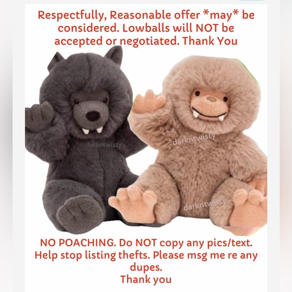 BNWT Jellycat Bo Bigfoot GREAT BASKET STUFFER! AUTH SALES RECEIPT - Picture 1 of 15